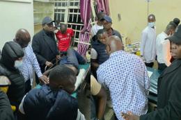 Collage photo of Seth Panyako and Eugene Wamalwa in a hospital.
